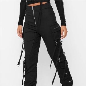 Maniere De Voir Black Women's Cargo Pants